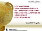 Los acuerdos anticipados de precios de Transferencia como mecanismos alternos de soluci n de controversias