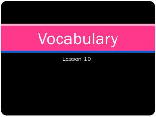 Vocabulary