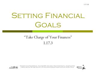 Setting Financial Goals