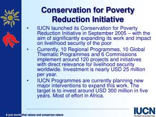 Conservation for Poverty Reduction Initiative