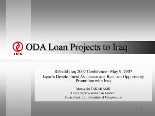 ODA Loan Projects to Iraq