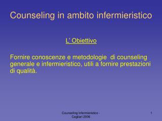 Counseling in ambito infermieristico