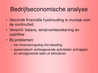 Bedrijfseconomische analyse