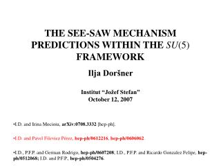 THE SEE-SAW MECHANISM PREDICTIONS WITHIN THE SU (5) FRAMEWORK