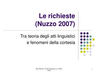 Le richieste (Nuzzo 2007)