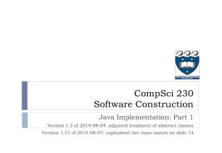 Java Implementation: Part 1 Version 1.3 of 2014-08-04: adjusted treatment of abstract classes