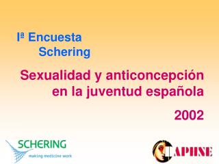 Iª Encuesta 				Schering Sexualidad y anticoncepción en la juventud española 2002