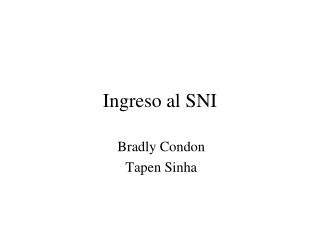 Ingreso al SNI