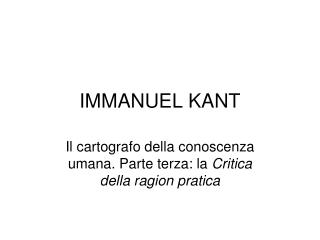IMMANUEL KANT