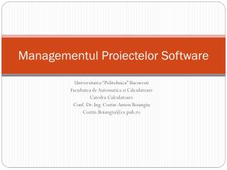 Managementul P roiectelor Software