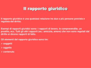 Il rapporto giuridico