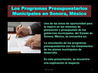 Los Programas Presupuestarios Municipales en Sonora, México