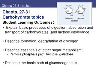 Chapts 27-31 topics