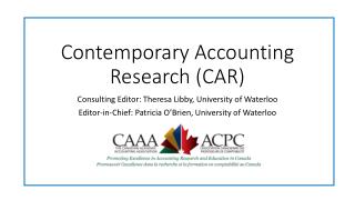Contemporary Accounting Research (CAR)