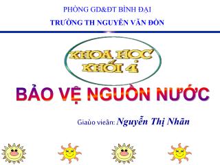 BẢO VỆ NGUỒN NƯỚC