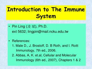 Introduction to The Immune System