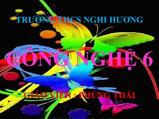 TRƯỜNG THCS NGHI HƯƠNG CÔNG NGHỆ 6 GIÁO VIÊN : PHÙNG THÁI