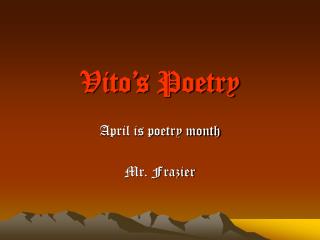 Vito’s Poetry