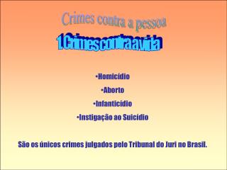 Crimes contra a pessoa