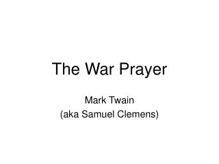 The War Prayer