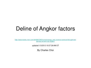 Deline of Angkor factors