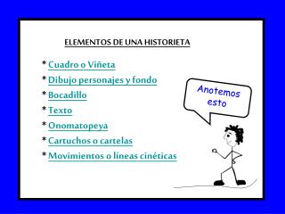 ELEMENTOS DE UNA HISTORIETA