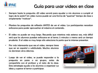 Guía para usar videos en clase