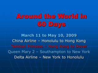 Around the World in 60 Days