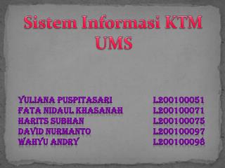 Sistem Informasi KTM UMS