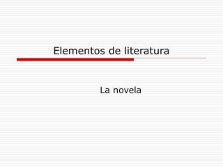 Elementos de literatura