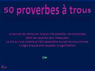 50 proverbes à trous