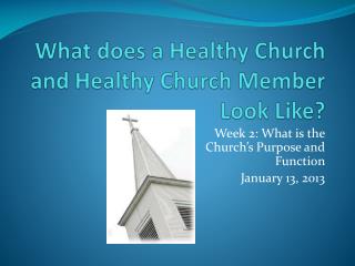 What does a Healthy Church and Healthy Church Member Look Like?