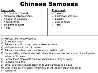 Chinese Samosas