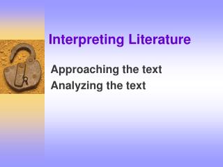 Interpreting Literature