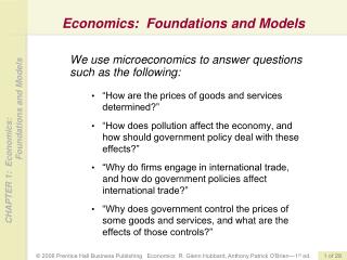 Economics: Foundations and Models