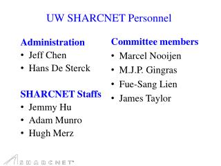 UW SHARCNET Personnel