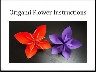Origami Flower Instructions