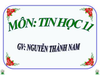 MÔN: TIN HỌC 11