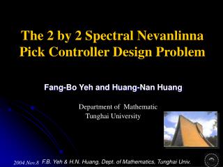 The 2 by 2 Spectral Nevanlinna Pick Controller Design Problem