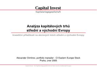 Analýza kapitálových trhů střední a východní Evropy