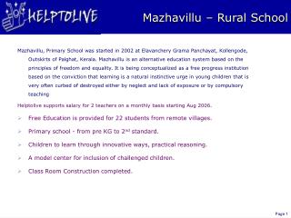 Mazhavillu – Rural School