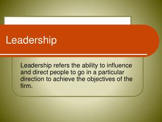 Leadership