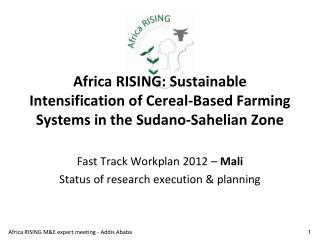 Fast Track Workplan 2012 – Mali Status of research execution &amp; planning