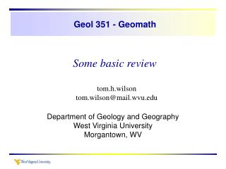 Geol 351 - Geomath