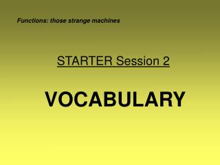 VOCABULARY