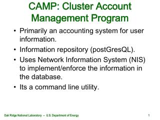 CAMP: Cluster Account Management Program