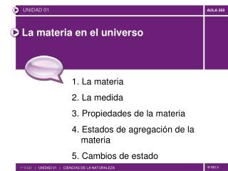 La materia en el universo