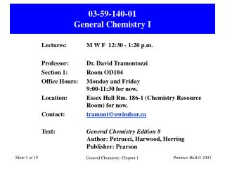 03-59-140-01 General Chemistry I