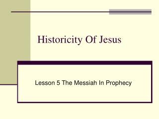 Historicity Of Jesus