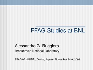 FFAG Studies at BNL